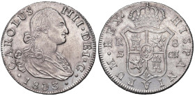 SPAGNA Carlo IV (1788-1808) Siviglia - 8 Reales 1803 CN - KM 432.2; Cal. 1065 AG (g 26,59)

Status: BB-SPL