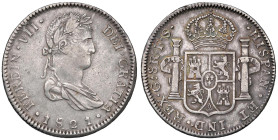 MESSICO Ferdinando VII (1808-1821) Guadalajara - 8 Reales 1821 FS - KM 111.3; Cal. 1210 AG (g 26,88) Bellissima patina al R/

Status: BB/BB+
