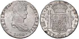 PERU Ferdinando VII (1808-1821) Lima - 8 Reales 1820 JP - KM 117.1; Cal. 1253 AG (g 26,73)

Status: BB-SPL