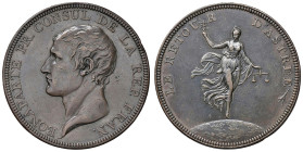 Medaglia 1802 Pace di Amiens. D/ BONAPARTE PR CONSUL DE LA REP. FRAN. Testa a sx. Sotto la troncatura del collo: DROZ F. - R/ LE RETOUR D’ASTREE Astre...