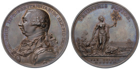 Medaglia 1802 Pace di Amiens. D/ GEORGIUS III: D: G. BRITANNIARUM REX. FID. DEF. E. Busto del re in gran costume a sx. In fondo C.H.K. - R/ TRIUMPHIS ...