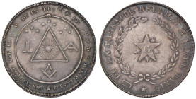 Medaglia 1802 Loggia massonica della perfetta riunione di Parigi. D/ [LOGGIA] DE LA PARFAITE REUNION A LO:. DE PARIS * Nel campo pentalfa fiammeggiant...