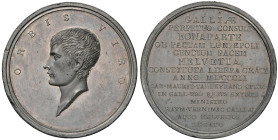 Medaglia 1802 Napoleone primo console a vita. D/ ORBIS VIRO. Busto di Napoleone a sx. Nella troncatura del collo: MERCIÉ A LYON - R/ Nel campo in otto...