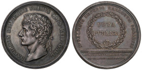 Medaglia 1802 Riunione del Piemonte alla Francia. D/ NAPOLEON BONAPARTE PRIMUS CONS. REIP. GALL. Testa laureata a sx. Sotto: LAVY- R/ SUBALPINIS IMPER...