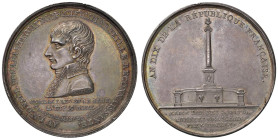 Medaglia 1802 Colonna di Napoleone a Marsiglia. D/ AU I.er CONSUL BONAPARTE, VAINQ.r PACIFIC.r MARSEILLE RECONNAISSANTE Busto a sx in costume da conso...
