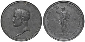 Medaglia 1802 Conservatorio di musica. D/ Giro: CONSERVATOIRE DU MUSIQUE FONDÉ EN 1789 ORGANIZÉ PAR LA LOI DU 16 TH. AN 3 Nel campo Apollo nudo in pie...