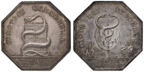 Medaglia 1802 Banco commerciale. D/ COMPTOIR COMMERCIAL Serpente avvinghiato a cassaforte. Esergo: FROCHOT PRÉFET / DU DEP. DE LA SEINE - R/ PACTE DES...