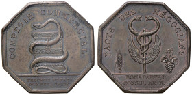 Medaglia 1802 Banco commerciale. COMPTOIR COMMERCIAL Serpente avvinghiato a cassaforte. Esergo: FROCHOT PRÉFET / DU DEP. DE LA SEINE - R/ PACTE DES NE...