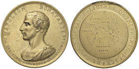 Medaglia 1802 Omaggio del dott. Eccleston a Napoleone. D/ INSCRIBED TO NAPOLEON BONAPARTE BY D: ECCLESTON. Nel campo; busto paludato a sx. In basso: L...