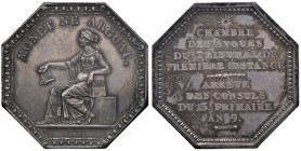 Medaglia 1802 Avvocati del Tribunale di Prima istanza. D/ CHAMBRE / DES AVOUES / DU TRIBUNAL DE / PREMIERE INSTANCE… ARRÊTÉ / DES CONSULS / DU 13. FRI...