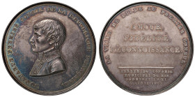 Medaglia 1803 La città di Lille grata a Napoleone primo console. D/ Circolarmente: BONAPARTE PREMIER CONSUL DE LA REPUBLIQUE FRANCAISE. Busto a sx di ...