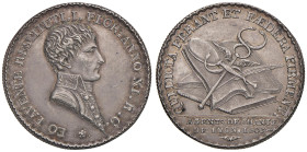 Medaglia 1803 Agenti di cambio di Lione. D/ Circolarmente: EO FAVENTE RESTITUTI. I FLOR. ANNO XI. R.G. * Busto a dx di Napoleone in costume di primo c...