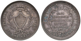 Medaglia 1803 Ingresso nella Confederazione Elvetica del Ticino come cantone sovrano. D/ VIRTUTI CIVIUM PRAEMIUM EST PATRIAE LAUS. Nel campo stemma de...