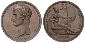 Medaglia 1803 IV anno di consolato di Bonaparte. La Fortuna conservatrice. D/ Testa di Napoleone a sx. Sotto il collo: BRENET / DENON DIREXIT - R/ Gir...