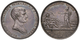 Medaglia 1803 Ponte sul fiume Durance. D/ Giro: NAPOLEON BONAPARTE. PRIMARIO R.P.G. CONSULI PERPETUO Sotto il busto di Nap. A dx: ANDRIEU F. - R/ Circ...