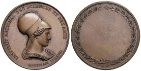 Medaglia 1803 Istituto Nazionale delle Scienze e delle Arti. D/ Giro: INSTITUT NATIONAL DES SCIENCES ET DES ARTS. Nel campo busto di Minerva con elmo ...