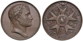 Medaglia 1804 L’Ordine della Legione d’Onore. D/ Testa laureata a dx. In basso: ANDRIEU. F. R/ La decorazione con l’aquila e l’iscrizione “HONNEUR. ET...
