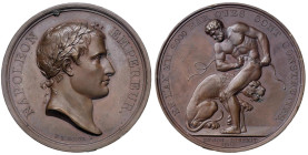 Medaglia 1804 Accampamento di Boulogne. D/ Giro: “NAPOLEON EMPEREUR.” Testa laureata a dx. In basso: J. P. DROZ. R/ Giro: “EN L’AN XII 2000 BAR-QUES S...