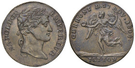 Gettone 1804 Incoronazione di Napoleone. D/ NAPOLEON - EMPEREUR. Testa laureata a dx R/ Giro: “GEKRONT D. 23 NOV. 1804.” (Incoronato il 23 Nov. 1804)....