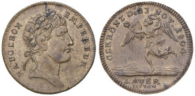Gettone 1804 Incoronazione di Napoleone. D/ NAPOLEON - EMPEREUR. Testa laureata a dx R/ “GEKRONT D. 23 NOV. 1804.” Nel campo la Vittoria alata porta c...