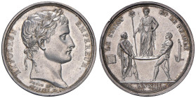 Medaglia 1804 Incoronazione di Napoleone. D/ NAPOLEON - EMPEREUR. Testa laureata a dx. Sotto la troncatura del collo: DENON DIR. / ANDRIEU F. R/ Come ...