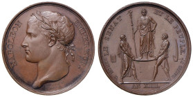 Medaglia 1804 Incoronazione di Napoleone. D/ NAPOLEON - EMPEREUR. Testa laureata a sx. Sotto la troncatura del collo: DENON D. / DROZ F. R/ “LE SENAT ...