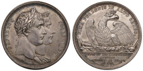 Medaglia 1804 Festeggiamenti a Parigi per l’Incoronazione di Napoleone. D/” NAPOLEON - JOSEPHINE”. Busti sovrapposti a dx, di profilo, dei Regnanti. S...