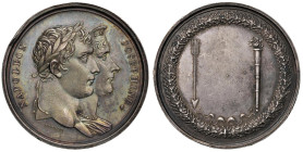 Medaglia 1804 Festeggiamenti a Parigi per l’Incoronazione di Napoleone. Premio di scrittura. D/ “NAPOLEON - JOSEPHINE”. Busti sovrapposti a dx, di pro...