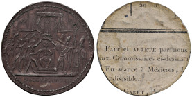 Medaglia 1804 Giuramento di fedeltà dei sudditi in occasione dell’Incoronazione di Napoleone. D/ Napoleone in trono in atto di essere incoronato dal P...