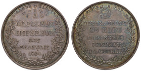 Medaglia 1804 L’Armata di Hanovre a Napoleone. D/ In alto: “L’ARMEE D’HANOVRE”. Nel campo tra due rami di quercia intrecciati in basso tra corona di s...