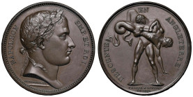 Medaglia 1804 Preparativi per l’invasione dell’Inghilterra. D/ In contorno perlinato: “NAPOLEON EMP. ET ROI”. Testa laureata a dx. Sotto la troncatura...