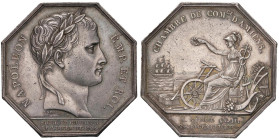 Gettone 1804 Camera di commercio di Amiens. D/ Testa laureata a dx. “NAPOLEON EMP. ET ROI”. Sotto il taglio del collo: ANDRIEU F. Esergo: “SACRE ET CO...