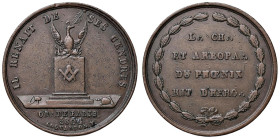 Medaglia 1804 Loggia massonica della Fenice. D/ In corona di alloro: “L - CH - / ET AEROPA - / DU PHOENIX / RIT D’HERO”. R/ “IL RENAIT DE SES CENDRES”...
