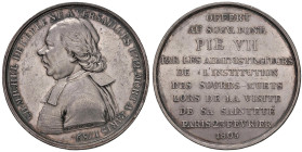 Medaglia Il papa visita l’istituzione dei sordomuti. D/ CH. MICHEL DE L’ÉPÉE NÉ A VERSAILLES 1712, MORT A PARIS 1789. Busto dell’abate a sx. B. DUVIVI...