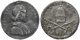 Medaglia Soggiorno di Pio VII a Lione durante il viaggio di ritorno a Roma. D/ PIE VII PAPE. Busto a dx con piviale - R/ ARIVE (SIC) A LYON LE 16 AVRI...
