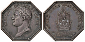 Medaglia Napoleone istituisce l’ordine della Corona di ferro. D/ NAPOLEON EMPEREUR ET ROI. Testa laureata a sx. In basso: DROZ F. - R/ ORDINE DELLA CO...