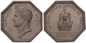 Medaglia Napoleone istituisce l’ordine della Corona di ferro. D/ NAPOLEON EMPEREUR ET ROI. Testa laureata a sx. In basso: DROZ F. - R/ ORDINE DELLA CO...
