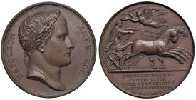 Medaglia Vittorie napoleoniche di Ulm e Memmingen. D/ Testa laureata di Napoleone a dx. NAPOLEON EMP. ET. ROI. Sotto il taglio del collo: ANDRIEU F. -...