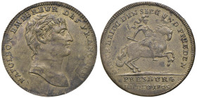 Medaglia Pace di Presbourg. D/ Testa laureata a dx. NAPOLEON EMPEREUR DES FRANCAIS. - R/ Cavaliere al galoppo a dx. DURCH KRIEG DEN SIEG UND FRIEDEN. ...