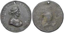 Medaglia Madame-Mère. Circolarmente: S.A. JMP. MADAME MÈRE DE L’EMPEREUR ET ROI. In basso: NÉE LE 24 AOUT 1750. Busto a dx di Letizia Ramolino con dia...