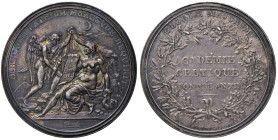 Medaglia Accademia celtica di Parigi. D/ GLORIA MAJORUM. In corona di rami di ulivo e di quercia: ACADÉMIE CELTIQUE FONDÉE AN XIII - R/ SERMONEM PATRI...