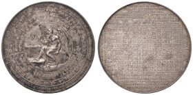 Medaglia Calendario perpetuo per l’anno 1805. D/ Chronos, il dio del Tempo, seduto su un cippo, scrive con la mano dx su un monumento 1805 - R/ Calend...