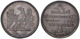 Napoleone Bonaparte (1795-1815) Gettone 1808 Società d'agricoltura, scienze, arti di Provins, Aquila imperiale ad ali spiegate stante su due fulmini. ...