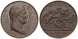 Napoleone Bonaparte (1795-1815) Medaglia riconio 1815 Battaglia di Waterloo, Aquila combatte contro quattro avvoltoi - Opus: Rogat - Bramsen 1636 - Ju...