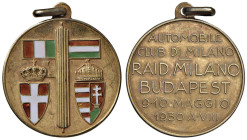 Fascismo Ventennio (1922-1943) Medaglia 1930 A. VIII dell'Era Fascista Automobil Club di Milano, Raid Milano-Budapest del 9 e 10 Maggio - Autore non i...