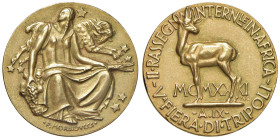 Fascismo Ventennio (1922-1943) Medaglia 1931 A. IX dell'Era Fascista II Rassegna Internazionale d'Africa a Tripoli - Opus: P. Morbiducci - Casolari XI...