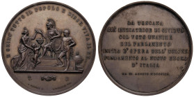 SAVOIA Medaglia 1859 Plebiscito della Toscana e l'annessione all'Italia, Minerva in trono tra 3 personaggi - Opus: Pieroni Adolfo - Fava 60 - Camozzi ...
