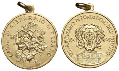 Repubblica Medaglia 1965 125° Anniversario di fondazione della Cassa di Risparmio di Pesaro - Emissione degli stabilimenti S. Johnson - AU 750 (g 12,0...