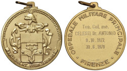 Esercito Italiano Medaglia 1972-73 Ospedale Militare Principale "Firenze" al Tenente Colonnello: Celesti dott. Antonio - Autore non indicato - AU 750 ...