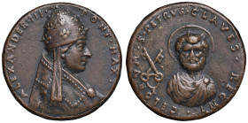 MEDAGLIE PAPALI Alessandro III (1151-1189) Medaglia di restituzione - Petrus Claves Celorum AE (g 43,20 - Ø 42 mm) Buon esemplare per questo tipo di m...